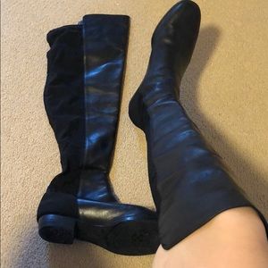 Leather over the knee boot